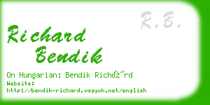 richard bendik business card